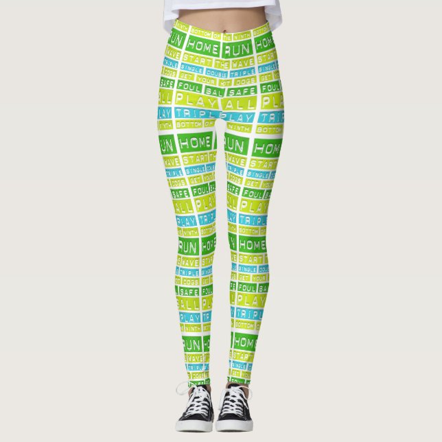 Legging Jogo de basebol Execução caseira Yoga Pants Leggin (Frente)