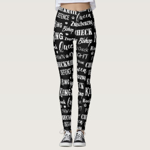 Legging Jogo de Conselho Tradicional Branco e Preto do Con