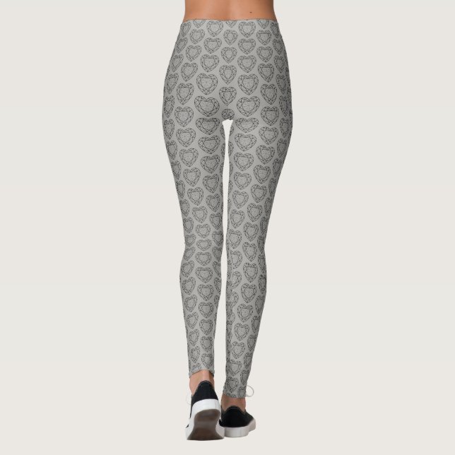 Legging joias de coração negro (Verso)