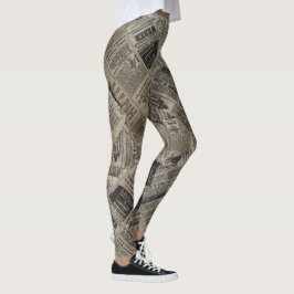 Legging Jornal - Marrom