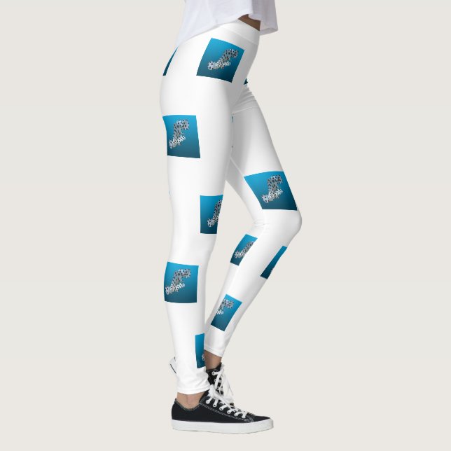 Legging Jovem Agrupamento - Fundo azul gradiente | (Direita)