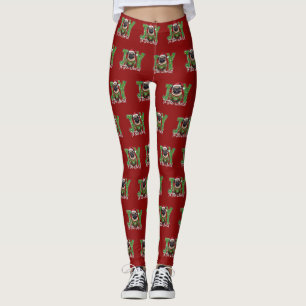 Legging Joy To The World Christmas Pug Papais noeis