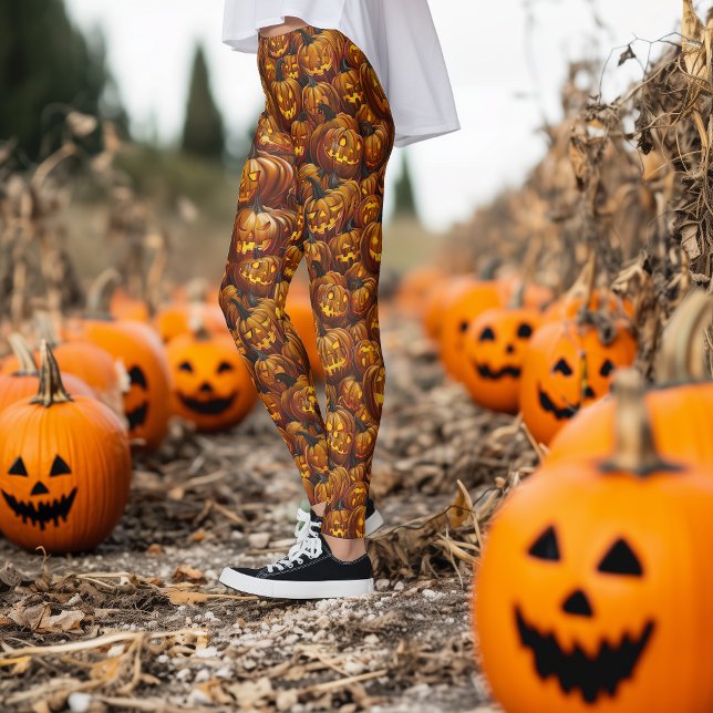 Legging Jumble de Jack-o-Lanternas (Criador carregado)
