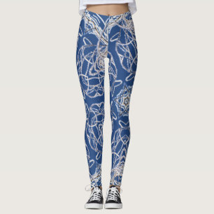 Legging Kaleidoscope Azul brilhante, Branco, Estrela Solte