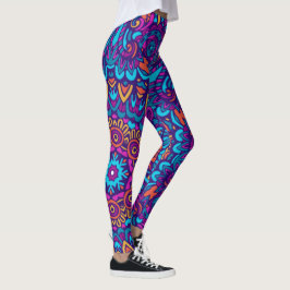 Legging Kaleidoscope Roxo Mandala Padrão