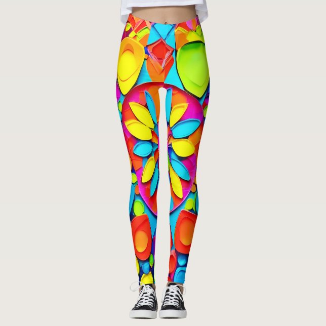 Legging Kaleidoscope Sinfonia Trabalho de arte (Frente)