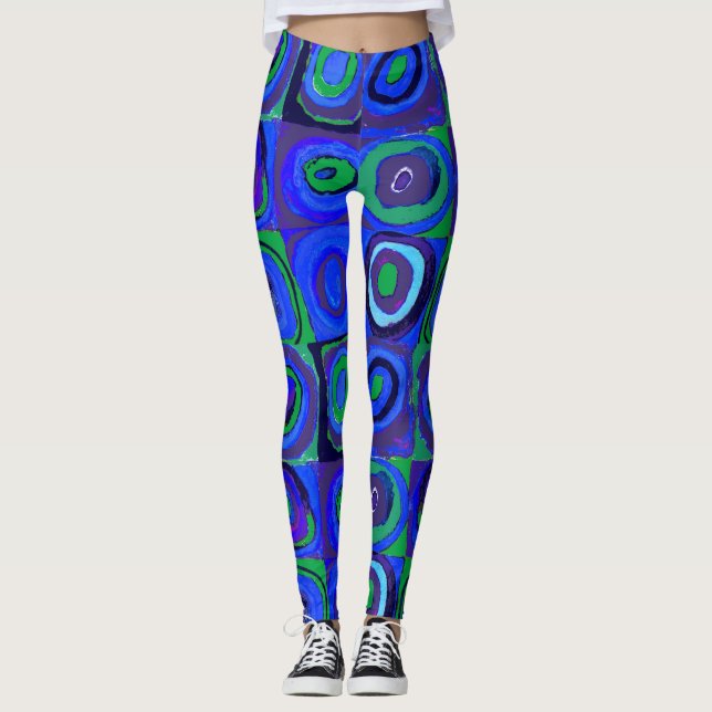 Legging Kandinsky Farbstudie Quadrados Azuis Círculo Quadr (Frente)