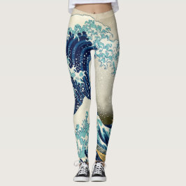 Legging Katsushika Hokusai - A onda do Excelente de Kanaga