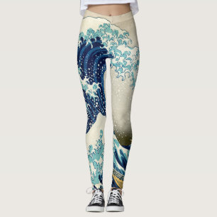 Legging Katsushika Hokusai - A onda do Excelente de Kanaga