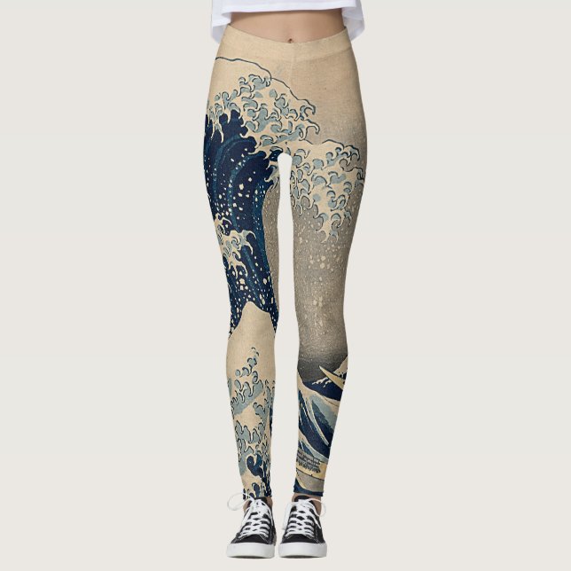 Legging Katsushika Hokusai. A onda do Excelente de Kanagaw (Frente)