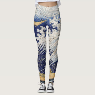 Legging Katsushika Hokusai. Ondas oceânicas
