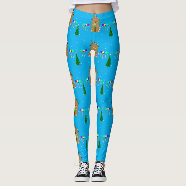 Legging Kawaii Christmas Gingercake House (Frente)