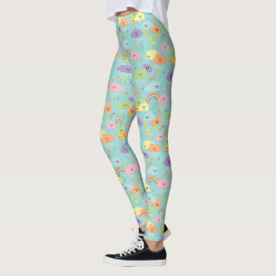 Legging Kawaii Cute Cloud Sun Moon Gênero Padrão Neutro