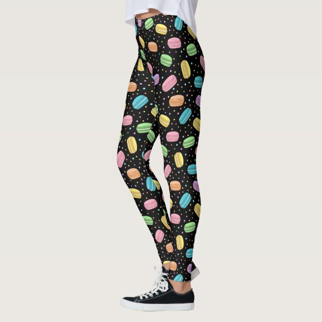 Legging Kawaii Food Pastel French Macarons Pattern (Esquerda)
