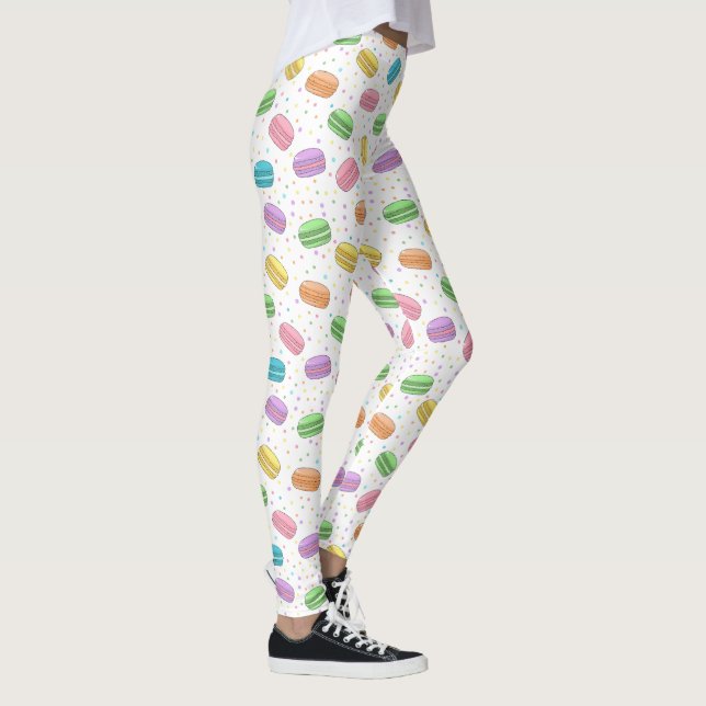 Legging Kawaii Food Pastel French Macarons Patterned (Direita)