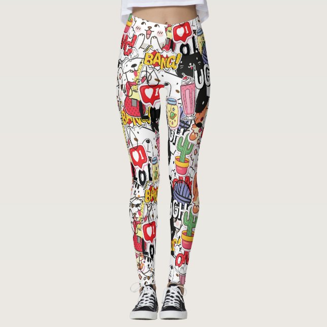 Legging kawaii funny pet design - cute animal lover  (Frente)