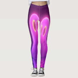 Legging Kawaii Ghost Casal — Espíritos do Amor Neon
