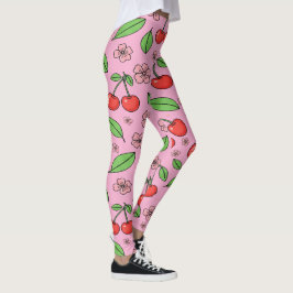 Legging Kawaii Red Cherry Vibes Cute Girly Aesthetic