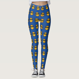 Legging Kawaii Sun com óculos Sunglass Happy Emoji Faces