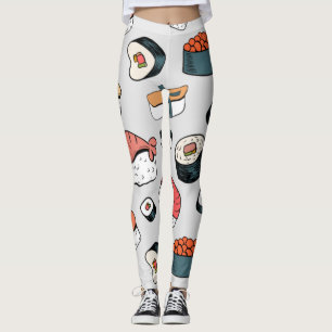 Legging Kawaii Sushi Rolls Pattern Slip-On Sneakers