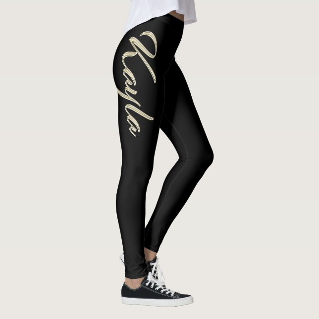 Legging Kayla white gold Handwriting Hose (Direita)