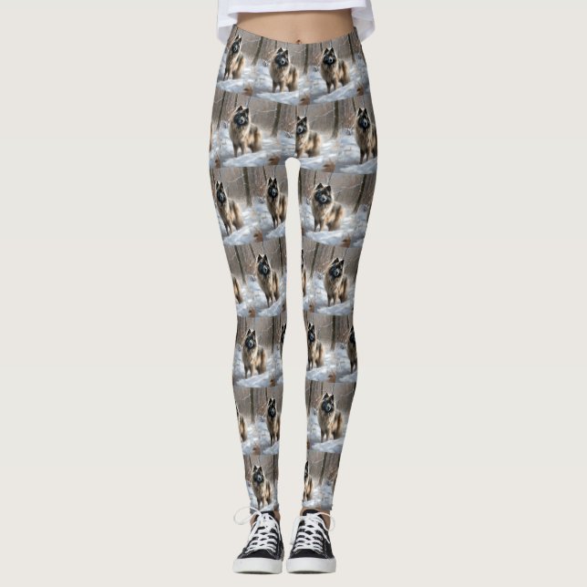 Legging Keeshond Deixe Nevar Natal (Frente)
