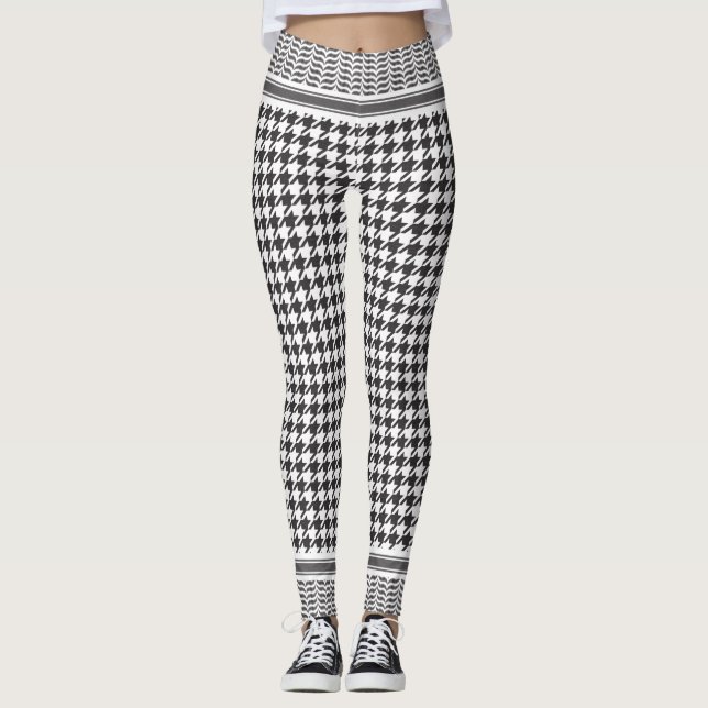 Legging Keffiyeh preto e branco (Frente)