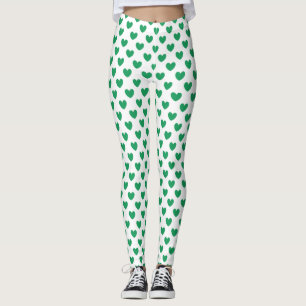 Legging Kelly Green Polka Hearts em branco