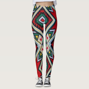 Legging Kente Geometric Tapestry