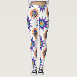 Legging Kettle Bells Floral Mandalas Seamless Pattern
