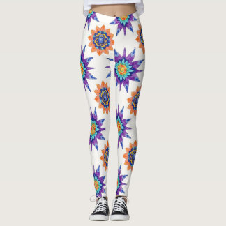 Legging Kettle Bells Floral Mandalas Seamless Pattern