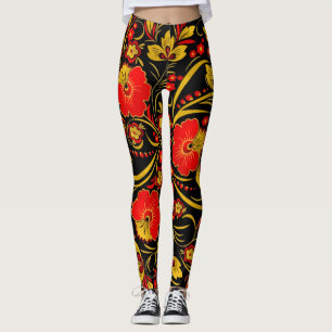Legging Khokhloma do russo