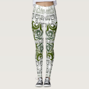 Legging Khokhloma Seaweed Pattern