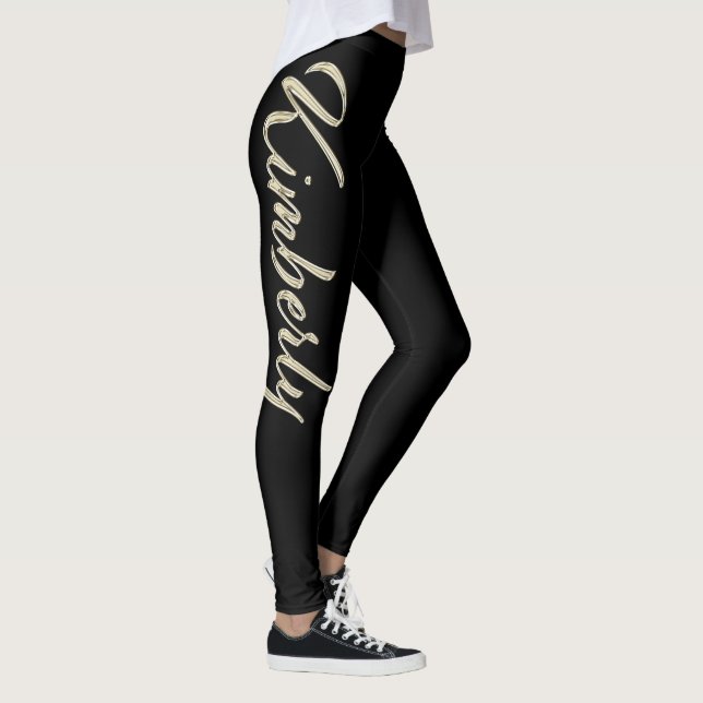 Legging Kimberly white gold Handwriting Hose (Direita)
