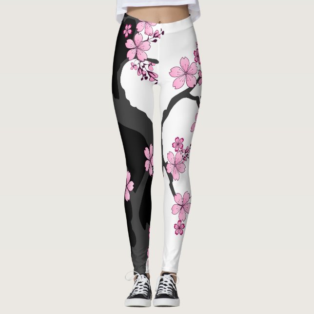 Legging Kimono Black e White japonês (Frente)