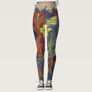 Legging Kirchner Lírios Laranja Vibrante Expressionista Ar