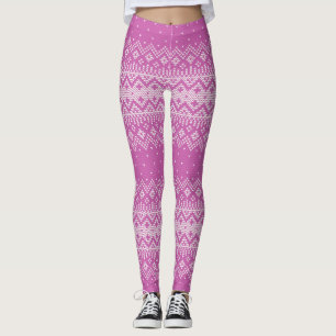 Legging Knited Stitch Pattern Orchid Pink ID208