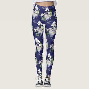 Legging Kogyo Tsukioka Irises,Arte Flor Japonesa