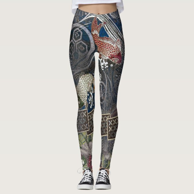 Legging Koi de seda bordado japonês (Frente)