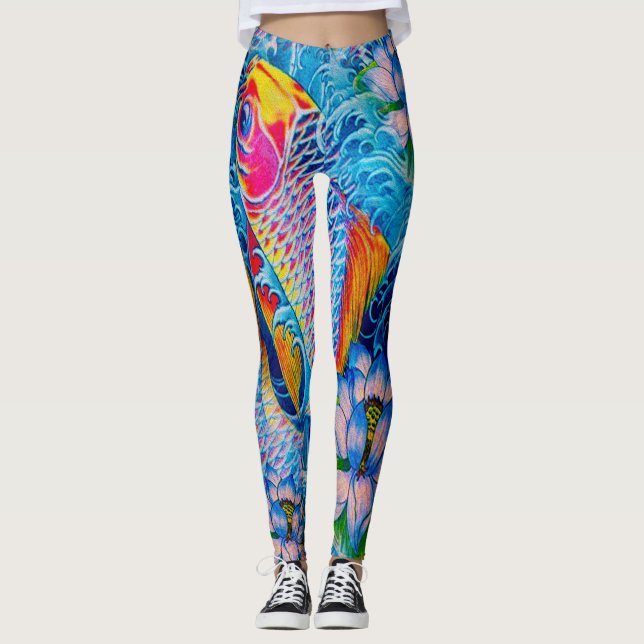Legging Koi & lírios na água (Frente)