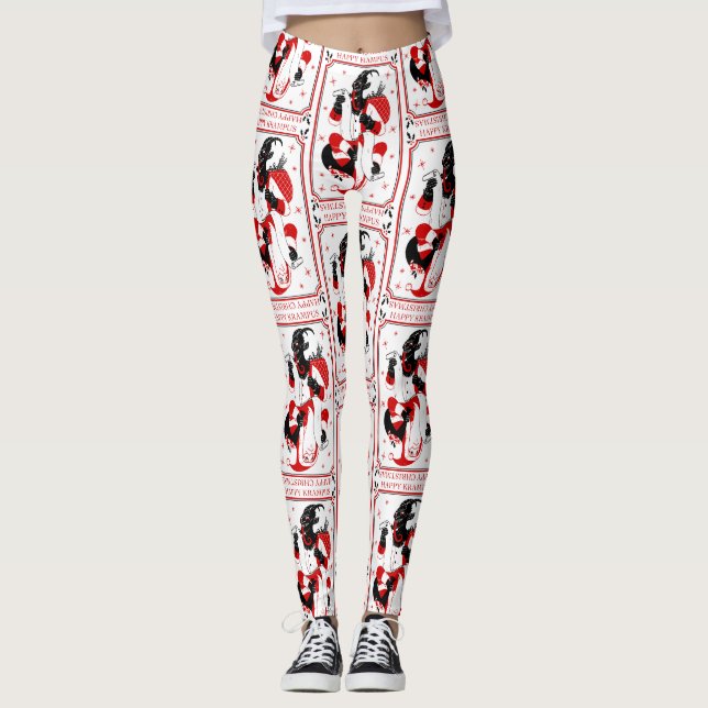 Legging krampus de natal feliz (Frente)