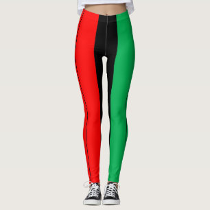 Legging Kwanzaa colore o teste padrão verde preto vermelh
