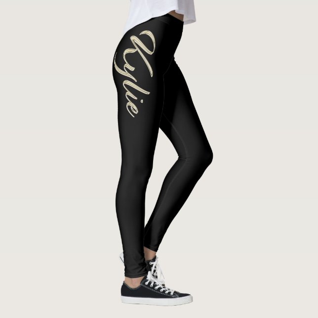 Legging Kylie white gold Handwriting Hose (Direita)