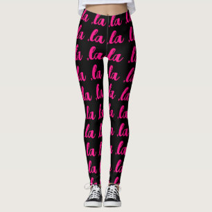 Legging ,la Kamala comma pronuncia texto rosa quente preto