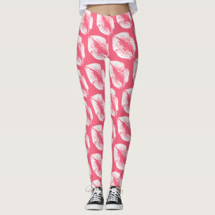Legging Lábios brancos cor-de-rosa moderno