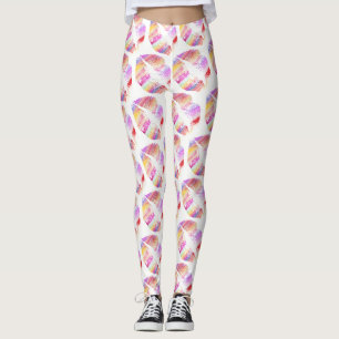 Legging Lábios Coloridos Branco Moderno