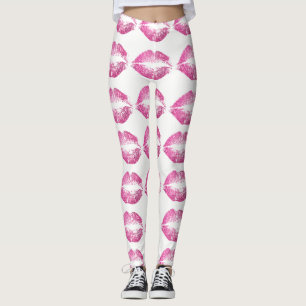 Legging Lábios com Brilho Rosa