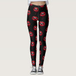 Legging Lábios de gotejamento vermelho de luz de brilho de<br><div class="desc">Leggings.</div>