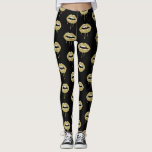 Legging Lábios de Lixo Dourado do Gol de Beleza do Luxo Do<br><div class="desc">Leggings.</div>