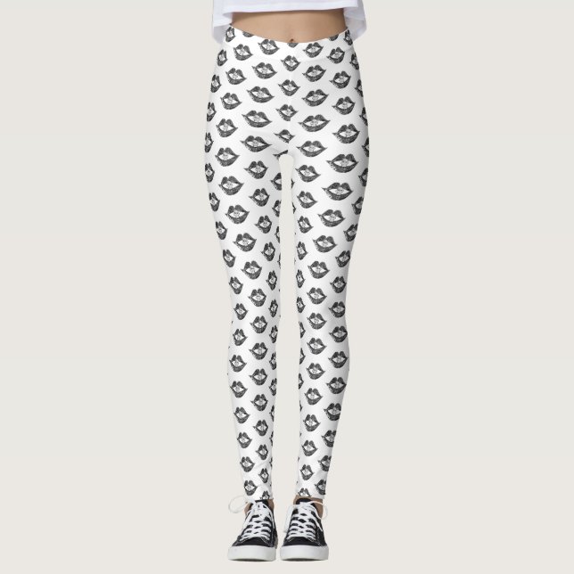 Legging Lábios Góticos Batidos (Frente)